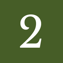 Green square with number two