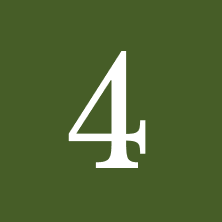 White number four on green background