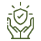 Hands holding shield with checkmark