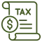 Tax document icon with dollar symbol